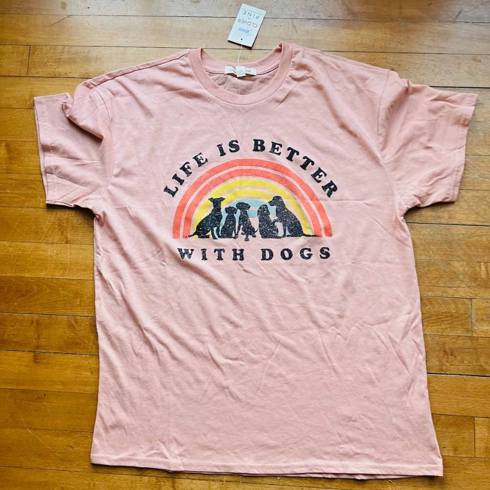 Life is Better with Dogs Cotton M T-Shirt NWT